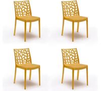 GLOUPIE Set 4 Sedie Matrix In Polipropilene Senape, Dim. 55x47x82 Cm,Peso 4 Kg,P