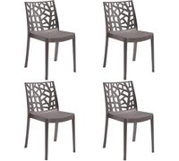 GLOUPIE Set 4 Sedie Matrix In Polipropilene Tortora, 55x47x82 Cm,Peso 4 Kg,Per I