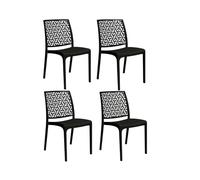 Gloupie Set 4 Sedie Ninfa in Polipropilene Antracite,Impinabili,46x54x80cm,peso3