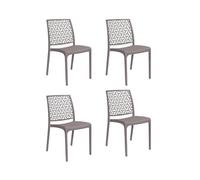 Gloupie Set 4 Sedie Ninfa in Polipropilene Taupe,Impinabili, 46x54x80 cm, peso 3