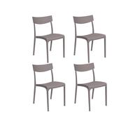 Gloupie Set 4 Sedie Provence in Polipropilene Taupe, Impinabili,46 x 54 x 80 cm,