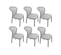 Gloupie Set 6 Sedia Eden Antracite da Esterno in Alluminio Verniciato a Polvere,