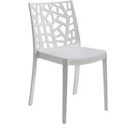 GLOUPIE Set 6 Sedie Matrix In Polipropilene Bianco, 55x47x82 Cm,Peso 4 Kg,Per In