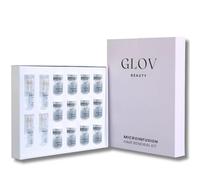 Glov Beauty Kit di rinnovamento dei capelli a microinfusione, sigillo dermico d'oro da 0,25 mm, con fiale di acido ialuronico, peptidi e siero botanico, trattamento idratante per il cuoio capelluto