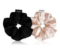 GLOV Satin Scrunchies S elastici per capelli Sparkling Wine/Black 2 pz
