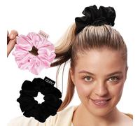 Glov Scrunchies Eleganti per Capelli Set di 2 Morbidi Ties Rosa/nero Tenuta Forte e Delicata Accessori Trendy per Hairstyling Comodi Sport e Occasioni Stile Semplice Originale