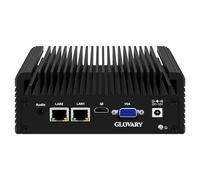 Glovary Fanless Mini PC N2840, DDR3L 8GB RAM 64GB SSD, Dual Lan Firewall Industrial PC, Linux Micro Desktop Computer for Home Office, HD VGA, 2 x RS232 Serial Port, SATA 3.0, Auto Power On