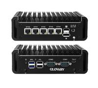 Glovary Firewall Mini PC J6413 4 Core, 5 x i226V 2.5GbE LAN Fanless OPNsense Micro Appliance, DDR4 8GB RAM 256GB NVMe SSD, AES-NI, Router Industrial Computer Hardware, 2RS232 COM, 2SATA3.0, 3 Display