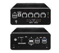 Glovary Micro Firewall Appliance N150, Dual 10GbE 82599ES SFP+ OPNsense Router, 4 x i226V 2.5GbE LAN Mini PC Box, DDR5 16GB RAM 256GB SSD, HD+DP+10Gbps USB-C 3 Display, 6USB Port, SPK/MIC