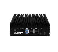 Glovary Micro Firewall Appliance Quad Core N100, 4 x i226V 2.5GbE LAN, Fanless Mini PC Router Hardware, DDR5 Barebone, AES-NI, OPNsense, HD, DP, 8USB Port, TF Card Slot