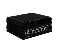 Glovary Micro Firewall Appliance Quad Core N100, 6 x i226V 2.5GbE LAN, DDR5 Barebone, Fanless Mini PC Router Computer, AES-NI, OPNsense, 2HD, TypeC Port, TF Card Slot