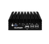 Glovary Micro Firewall Appliance Quad Core N100, 6 x i226V 2.5GbE LAN, Fanless Mini PC Router Hardware, DDR5 16GB RAM 128GB SSD, AES-NI, OPNsense, 2HD, TypeC Port, TF Card Slot