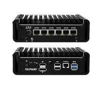 Glovary Mini PC Firewall J6413 Quad Core, 6 x i226V 2.5GbE LAN, DDR4 64GB RAM 1TB SSD, Fanless Micro Router Appliance, AES-NI, Support OPNsense, SIM Card Slot, WiFi