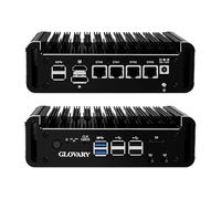 Glovary N150 Mini PC Firewall (N100 Upgrade), 4 x 2.5GbE i226V LAN OPNsense Router Appliance, Micro Fanless Computer, DDR5 32GB RAM 512GB NVMe SSD, AES-NI, 8USB Port, Support 1 to 4 NVMe Board