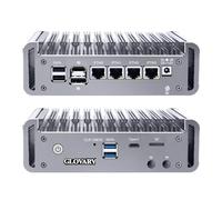 Glovary N6005 Mini PC Fanless Firewall Appliance, 4 x i226V 2.5GbE LAN OPNsense Router, Network Security Hardware, DDR4 8GB RAM 128GB SSD, 4K Triple Display