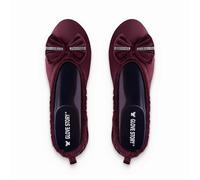 GLOVE STORY Pantofole Ballerina da Donna in Velluto per Interno con Suola Morbida in Pelle e Fiocco con Strass - Eleganti, Confortevoli, Fatte a Mano - Scarpe Morbide e Chic per la Casa