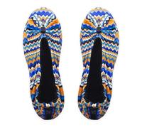 GLOVE STORY Pantofole Ballerina da Interno da Donna in Velluto con Suola in Morbida Pelle - Materiale Morbido e Confortevole - Pantofole Ballerina da Donna Morbide - Realizzate a Mano (Stripes 39/40)