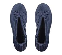GLOVE STORY Pantofole Ballerina da Interno da Donna in Velluto con Suola in Morbida Pelle - Materiale Morbido e Confortevole - Pantofole Ballerina da Donna Morbide - Realizzate a Mano (Blu 37/38)