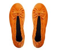 GLOVE STORY Pantofole Ballerina da Interno da Donna in Velluto con Suola in Morbida Pelle - Materiale Morbido e Confortevole - Pantofole Ballerina da Donna Morbide - Realizzate a Mano (Mattone 39/40)