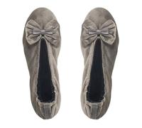 GLOVE STORY Pantofole Ballerina da Interno da Donna in Velluto con Suola in Morbida Pelle - Materiale Morbido e Confortevole - Pantofole Ballerina da Donna Morbide - Realizzate a Mano (Taupe 35/36)