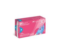 Glovely Guanti in Nitrile azzurro Biosoft PF type 30, privo di Lattice, senza Polvere, testurizzato sulle dita, Idoneo Alimentare - Taglia M