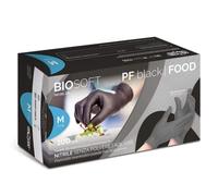 GLOVELY Guanti Monouso in Nitrile Neri Senza Polvere ad Uso Alimentare. BIOSOFT PF black FOOD. Pezzi 100 (S (1000pz))