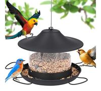 Glovios 1.8L Mangiatoia per uccelli,Mangiatoia per uccellini da esterno,Hanging Wild Bird Feeder,for Wild Birds, Sparrows and Garden Birds,for Outdoor/Garden,Nero