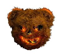 Glow Animal Face Copertura - Maschera di illuminazione a LED, design unico animale, materiale sicuro resistente, facile da indossare | Copertura del viso di Halloween regolabile per adulti, festa del
