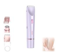 Glow Aura Shaver, Glow Aura Bikini Trimmer, 2 in 1 Women Electric Shaver Dual Head Bikini Trimmer, IPX7 Waterproof Rechargeable Hair Razor for Body Face,Wet & Dry Use Hair Removal (Purple)