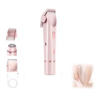 Glow Aura Shaver, Glow Aura Bikini Trimmer, 2 in 1 Women Electric Shaver Dual Head Bikini Trimmer, IPX7 Waterproof Rechargeable Hair Razor for Body Face,Wet & Dry Use Hair Removal (Pink)
