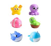Glow Bath Toys - Floating Ocaen Creatures, Radiant LED Illumination, 6X Engaging Infant Discovery Set Nursery Event Activities Tub Swimming Gathering | Cognitive Skills, Early Education Present