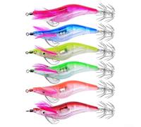 Glow - Confezione da 6 esche da pesca con capacità di emissione di luce e movimento interno della sfera in acciaio per un migliore movimento del nuoto