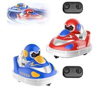 Glow Crashers RC Bumper Cars, Glow Crashers Bumper Cars, with LED Lights and Music, Rechargeable Double Player Toy Cars, Interactive Two-Person Bumper Car Fun (Red+Blue)