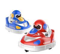 Glow Crashers RC Bumper Cars,with LED Lights and Music, Rechargeable Bumper Car, 360°Rotating Christmas Birthday Gifts for Boys Girls Kids Ideas (Red/Blue)
