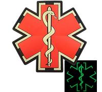 Glow Dark EMS EMT Medic Paramedic Star of Life Morale Tactical PVC 3D Hook Patch