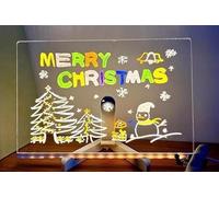 Glow Erasable LED Acrylic Whiteboard For Kids And - Reusable Light Up Writing Board With Clear For Messages Doodles And Notes (Clear, One Size)
