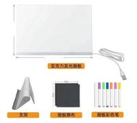 Glow Erasable LED Acrylic Whiteboard For Kids And - Reusable Light Up Writing Board With Clear For Messages Doodles And Notes (White, One Size)