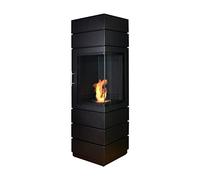 GLOW FIRE Stufa a etanolo Mora (camino indipendente) - Camino a bioetanolo, durata 4 ore e 2 kW di potenza di riscaldamento, 40 x 140 x 40 cm, colore nero