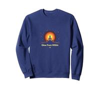 Glow from Within: Yoga Meditazione Spirituale Felpa, Unisex per Adulti, Navy, XL