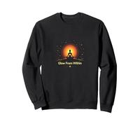 Glow from Within: Yoga Meditazione Spirituale Felpa, Unisex per Adulti, Nero, XXL