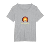 Glow from Within: Yoga Meditazione Spirituale Maglietta, Donna Plus-Size, Grigio Melange, 1X