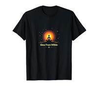 Glow from Within: Yoga Meditazione Spirituale Maglietta, Uomo, Nero, S
