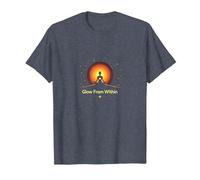 Glow from Within: Yoga Meditazione Spirituale Maglietta, Uomo, Pervinca, M