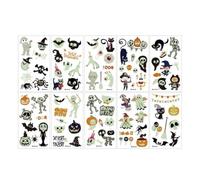 Glow Halloween Decals - Spooky Pumpkin Badges, Luminous Ghost Sticker Pack | Safe Luminous Paper Sheet Construction | Boys Girls Favors Event Decor, Colorful light for dark Night Party Decal Sheets Se