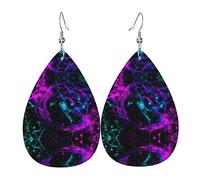 Glow In Dark Splatter Orecchini in pelle al neon per le donne Orecchini pendenti con pendente a goccia con gancio Regali per ragazza adulta