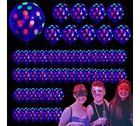 Glow in palloncini scuri - palloncini da festa reattivi UV, decorazione al neon fluorescente | Provvigioni da ballo di celebrazione luminosa da 12 pollici, per eventi di compleanno da 50