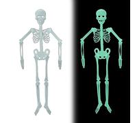 Glow in the buio scheletro da 35, 43 pollici di scheletro di Halloween dimensioni della vita appesa a un corpo pieno luminoso per la casa infestata decorazioni di Halloween | Accessori edifici da coll