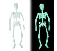 Glow in the buio scheletro da 59, 06 pollici di Halloween Scheletro Le dimensioni della vita appesa a un corpo pieno luminoso per la casa infestata decorazioni di Halloween, dimensioni della vita