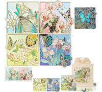 Glow-in-The-Dark Butterfly Fridge Magnets, Set of 4 Flower and Butterfly Decorative Magnets for Refrigerator, Metal Enamel Decorative, DIY Art Crafts Decor Gift for Friends Family (1 Pcs)