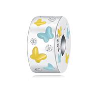 Glow - in - the - dark Butterfly Positioning Clasp Charm, 925 Sterling Silver Charm Bracelet Accessory, Compatible with Pandora Bracelet Neckalce